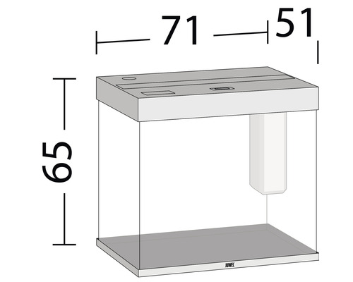 Bild av ett akvarium med mått