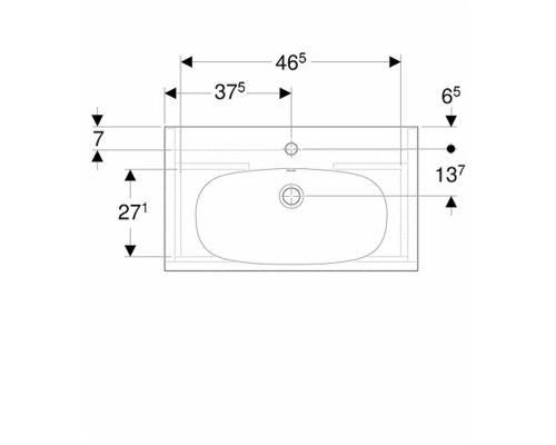 Ritning av ett tvättställsskåp med mått