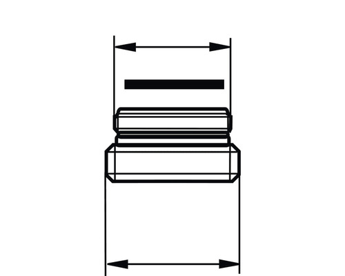Teknisk ritning av en beslag med dimensioner