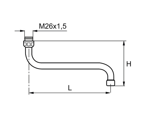 Teknisk ritning av en vattenlås med mått