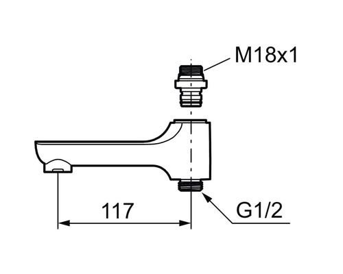 Teknisk ritning av en armatur med måttangivelser