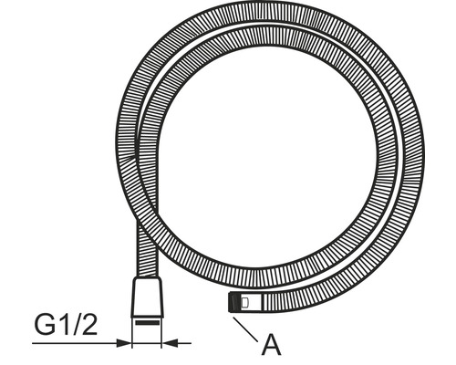 Duschslang med G1/2-anslutning