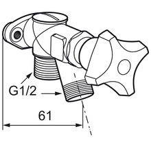 Tappventil MORA med väggfäste inbyggd backventil G1/2" krom mässing 400288-thumb-1