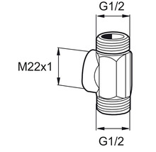 T-koppling MORA invändig/utvändig gänga halvkoppling G 1/2, kopparrör 12-15 mm 8543360