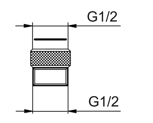 Teknisk ritning av ett anslutningsstycke G1/2