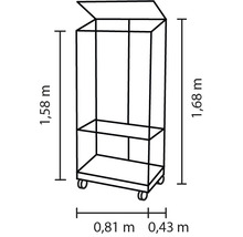 Växthus VITAVIA Urban 43x81cm 0,35m² svart
