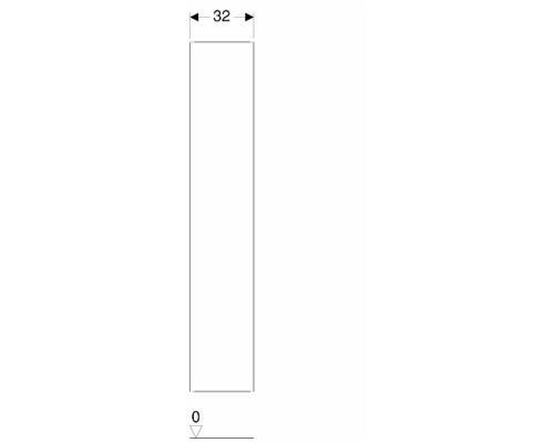 Teknisk ritning av ett element med dimensioner