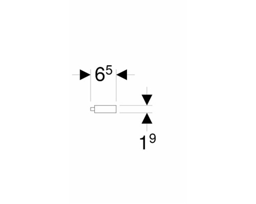 Teknisk ritning med måtten 65 och 19.