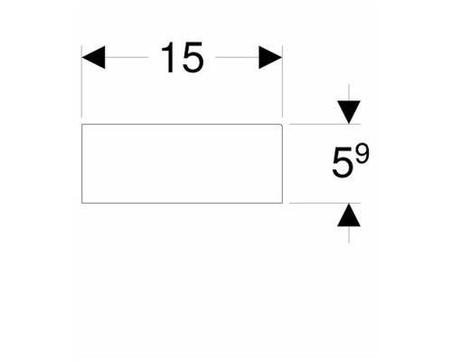 Teknisk ritning med mått: 15 och 5,9