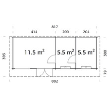 Attefallshus PALMAKO Heidi 22,5m² natur