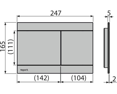 Teknisk ritning av en spolcistern med dimensioner