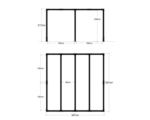 Teknisk ritning av ett skydd med mått