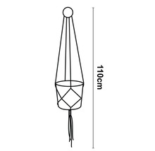Makraméampel 110cm vit