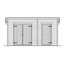 Träförråd SKAN HOLZ Flex inkl. golv 480x340cm natur