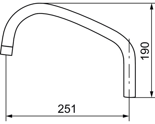 Teknisk ritning av en armatur med måtten 190 och 251.