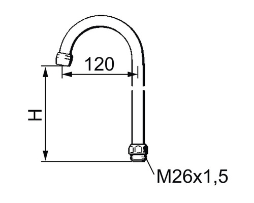 Skiss av en kranpip med mått
