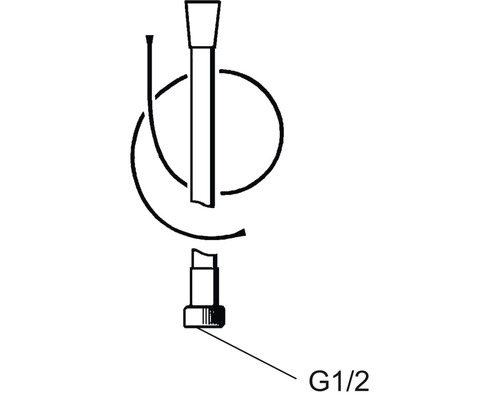 Sanitetsinstallationsschema med G1/2-anslutning