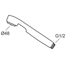 Handdusch med en diameter på 48 millimeter och en G 1/2-tumsanslutning