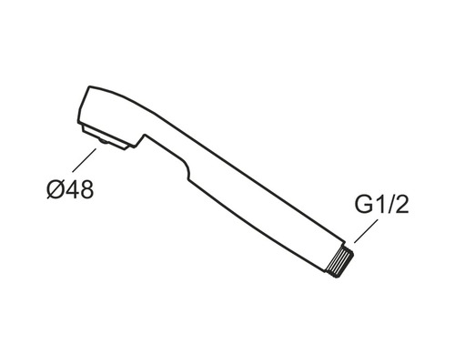 Handdusch med diameter 48 mm och G1/2-anslutning