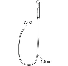 Handdusch med 1,5 meters slang och G 1/2 anslutning