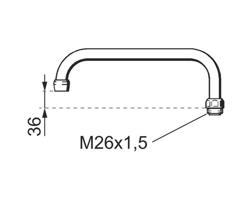 Ritning av en armatur med mått