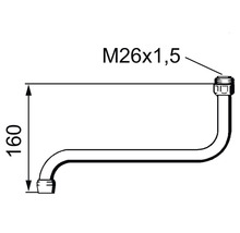 Utloppspip FM MATTSSON svängbar med luftinblandande strålsamlare krom 250 mm 8326126