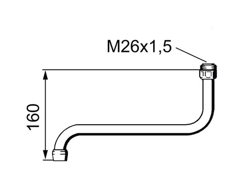Avloppsrör med måtten 160 och M26x1,5