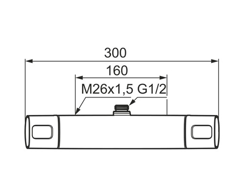Teknisk ritning av ett rör med måttangivelser