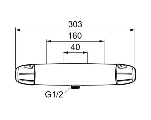 Teknisk ritning av en handdukstork med måttangivelser