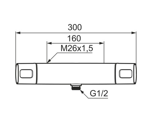 Teknisk ritning av en kran med mått
