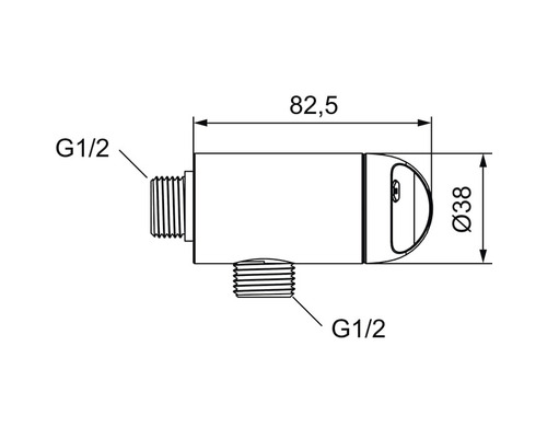 Teknisk ritning av en vattenkran med mått