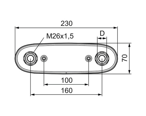 Teknisk ritning av ett fästelement med mått