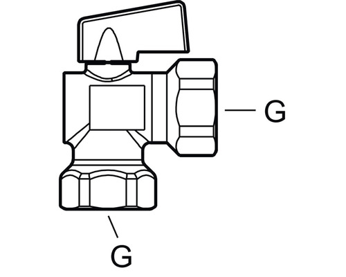 Vinkelventil schematisk ritning