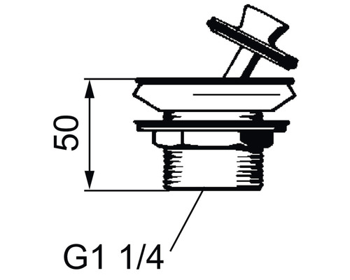 Avloppsrör med en storlek på G1 1/4 och en höjd på 50 mm.