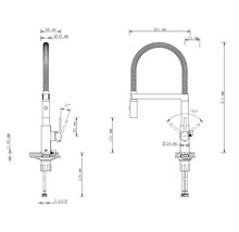 Köksblandare LENZ med dusch flexibelt utlopp Aluna krom blank mässing 46070502