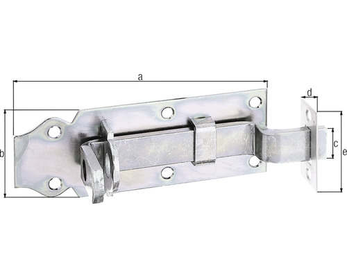 Dörrregel med fästhål och måttangivelser