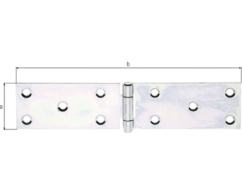 Plattbandsgångjärn med måtten a och b