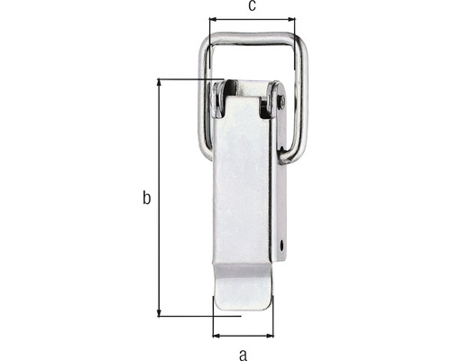 Ritning av en förkromad låsspärr med mått