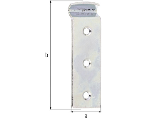 Metallhängbeslag med tre hål för fastsättning