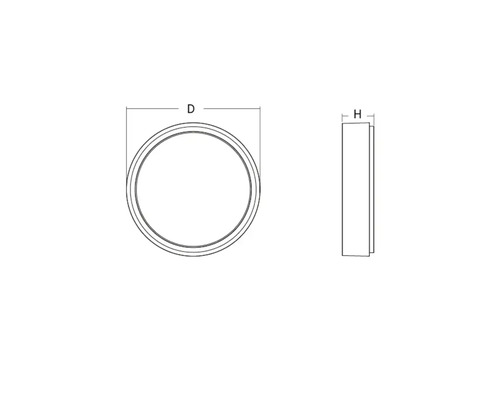 Ritning av en rund tätningsring med höjd- och diameterinformation