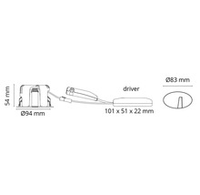 Downlight SG Junistar lux isosafe 580lm grå-thumb-2