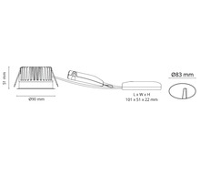 Downlight SG Soft slim 9w 830lm vit-thumb-2