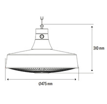 Terrassvärmare CALIENTA grå 475 mm fjärrstyrning 2100 W
