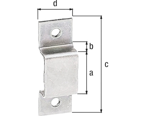 Metallfäste med måttangivelser