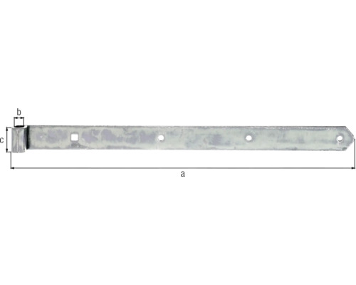 Metalliskt gångjärnsband för trägrindar