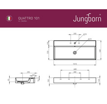 Teknisk ritning tvättställ Quattro 101