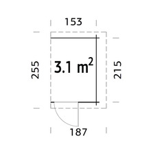 Förrådsbyggnad PALMAKO 3,1m² 163x235cm doppimpregnerad brun-thumb-4
