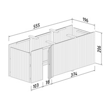 Förråd PALMAKO för carport Karl 40,6m² 515x196cm doppimpregnerad brun-thumb-4