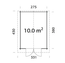 Friggebod PALMAKO Lotta 14m² (10m²) 275x380cm obehandlad