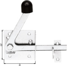 Metallgrindregel med svart handtag och mått